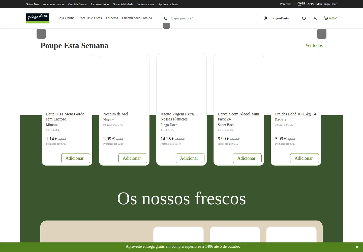 Screenshot of pingodoce.pt