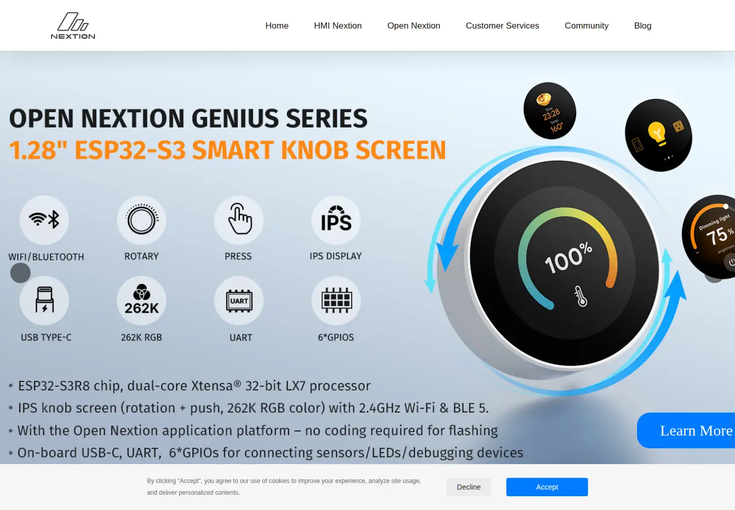 Screenshot of nextion.tech