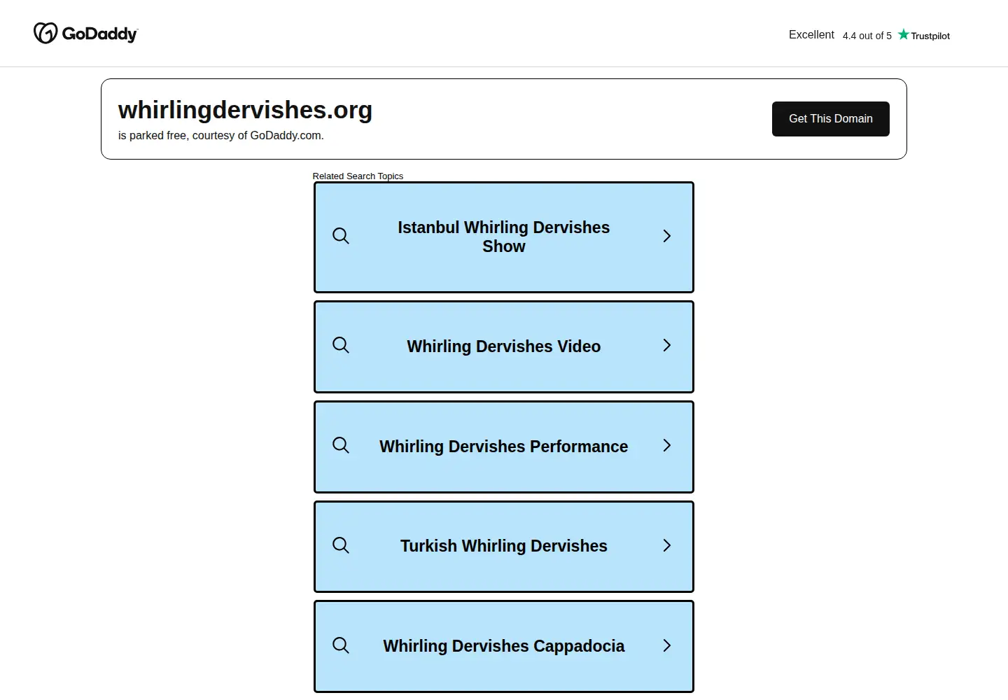 Captured homepage of whirlingdervishes.org in the current scan