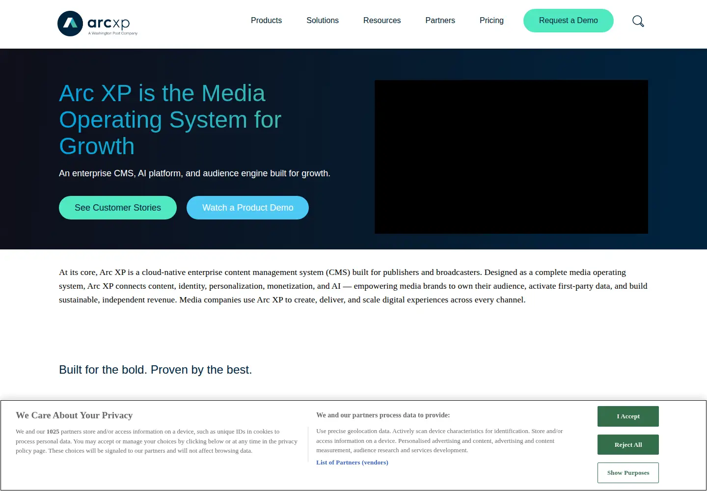 Screenshot of arcxp.com