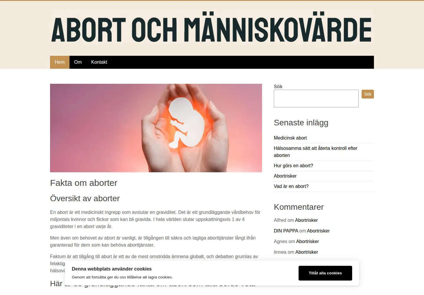 Captured homepage of jatilllivet.se in the current scan