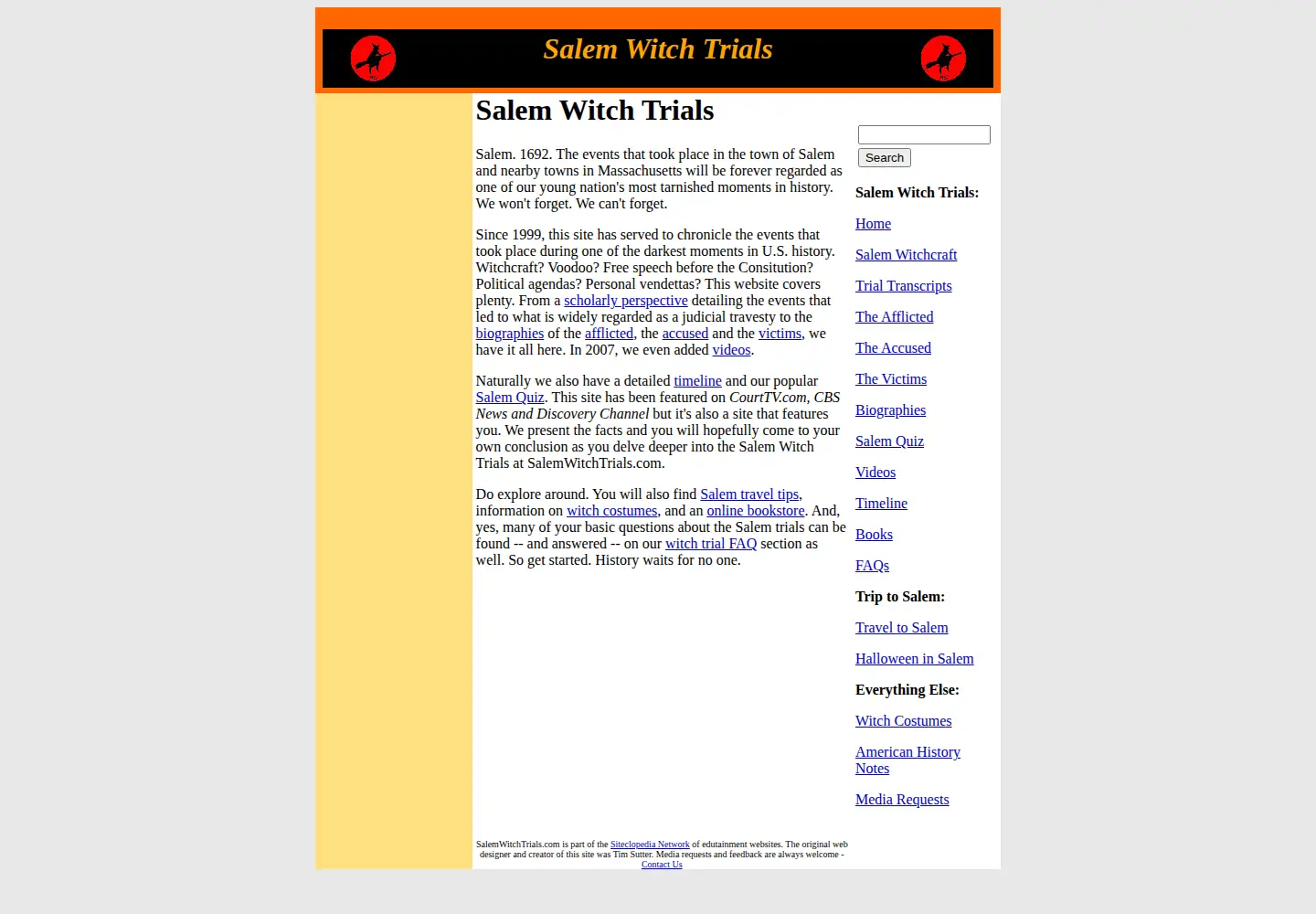 Screenshot of salemwitchtrials.com