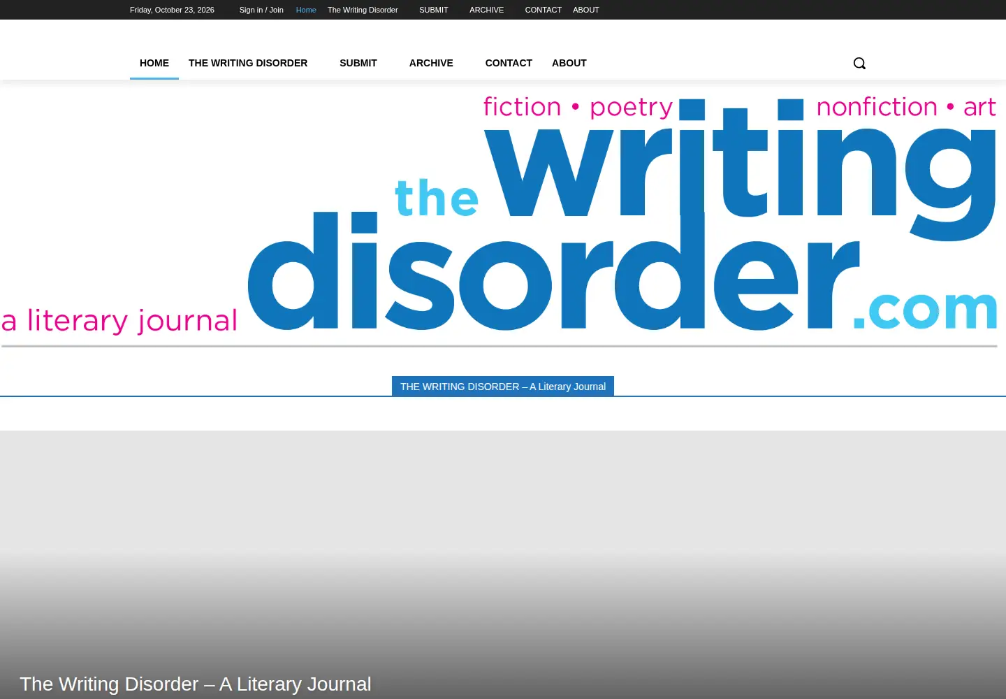 Screenshot of thewritingdisorder.com