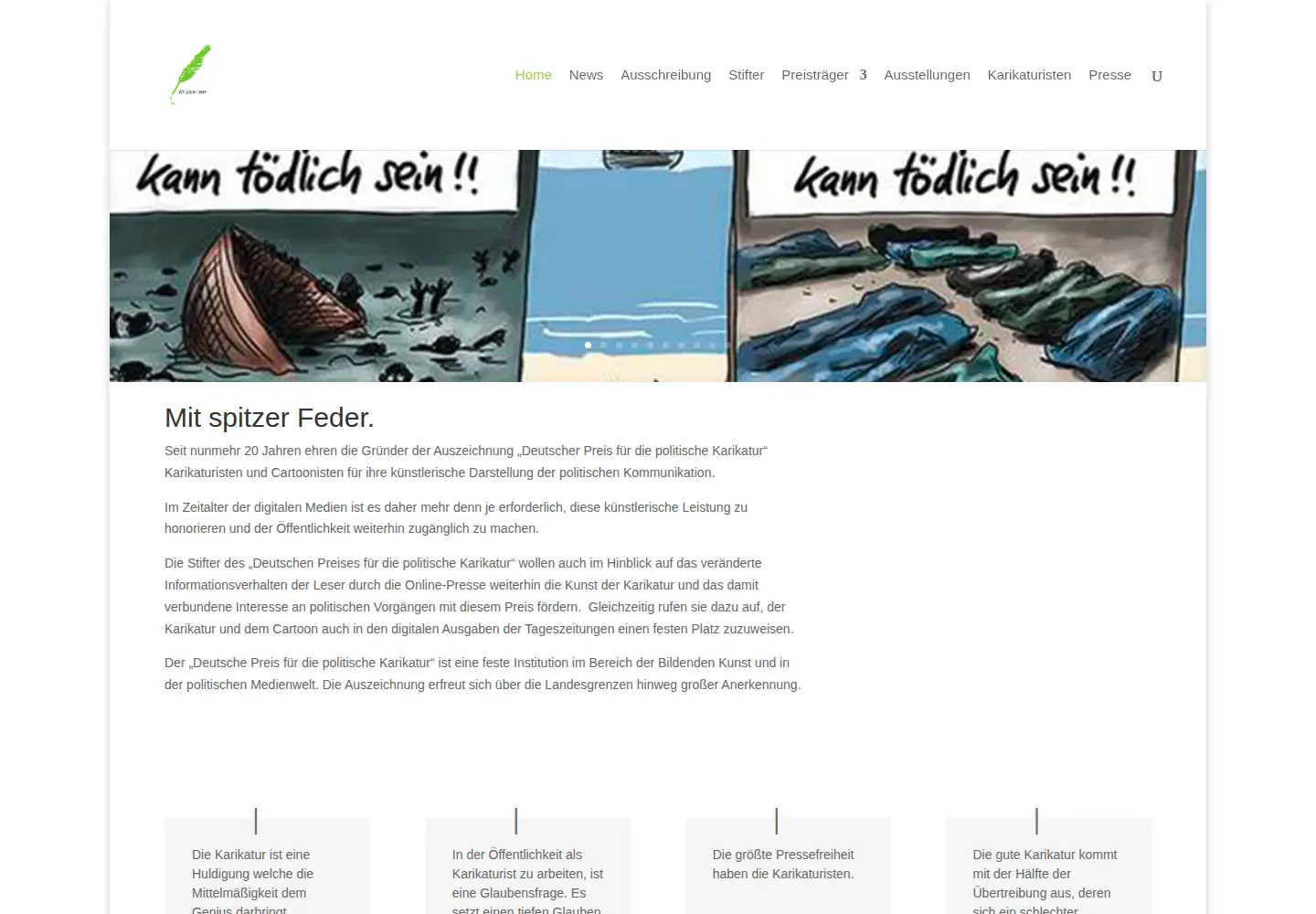 Screenshot of mitspitzerfeder.de