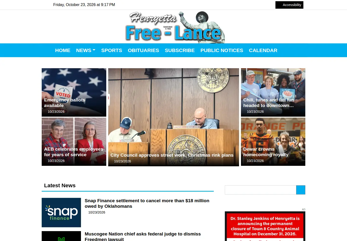Screenshot of henryettafree-lance.com