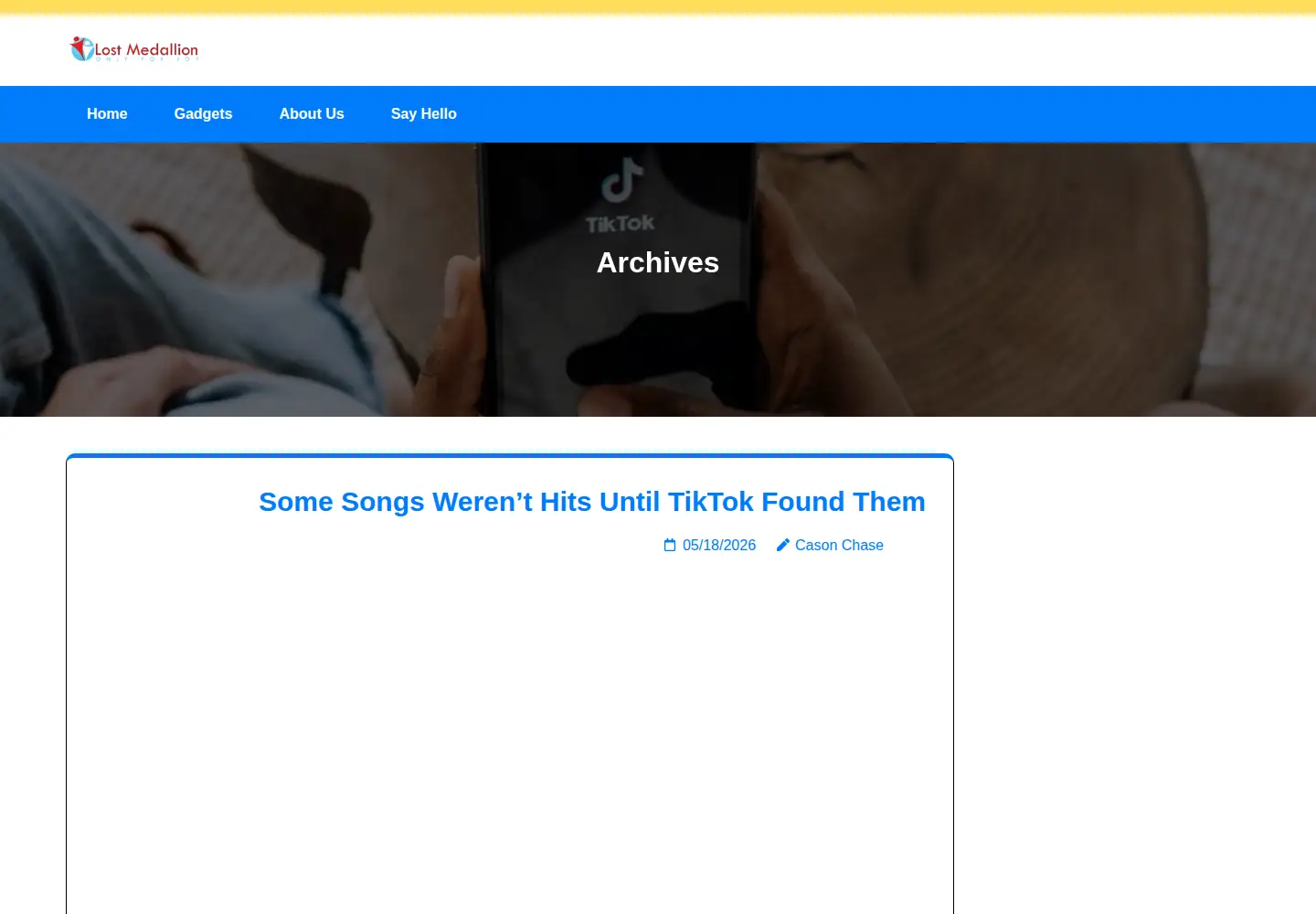 Screenshot of thelostmedallion.com