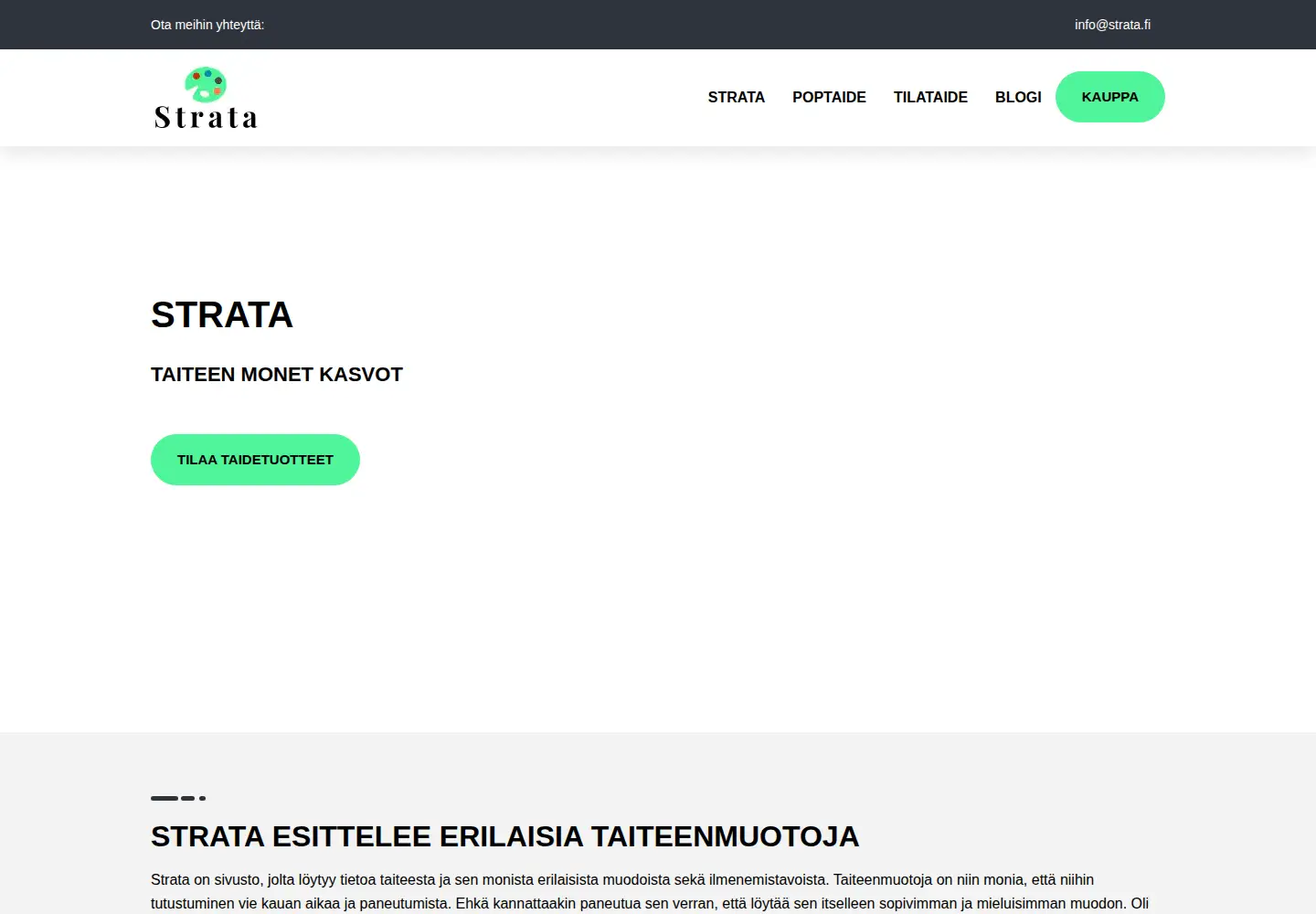Captured homepage of strata.fi in the current scan