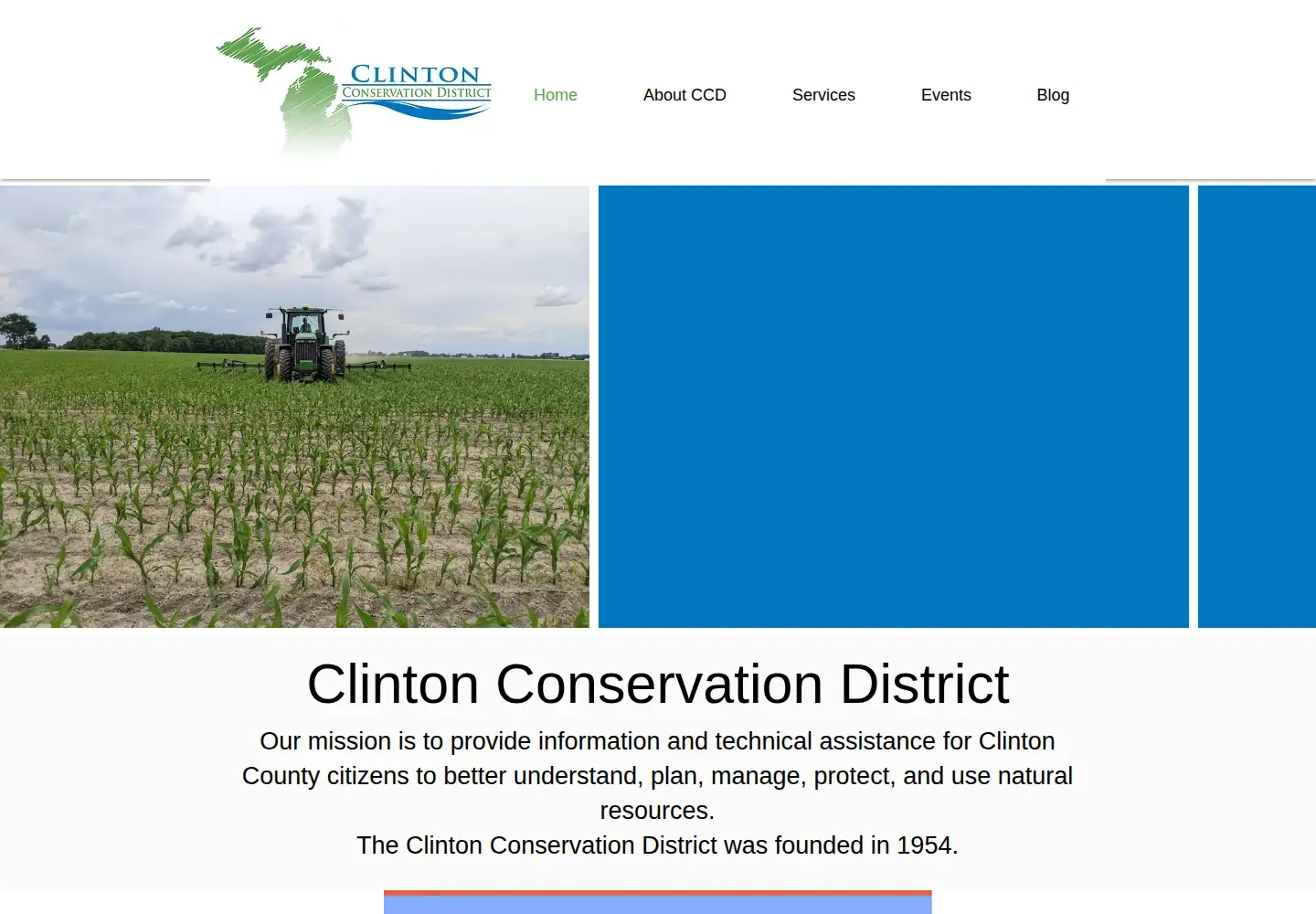 Captured homepage of clintonconservation.org in the current scan
