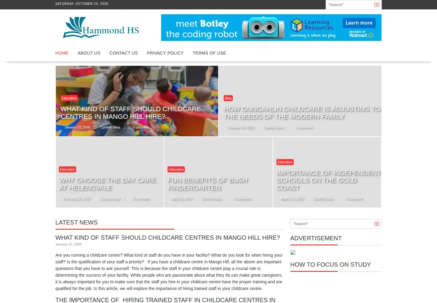 Screenshot of hammondhs.org