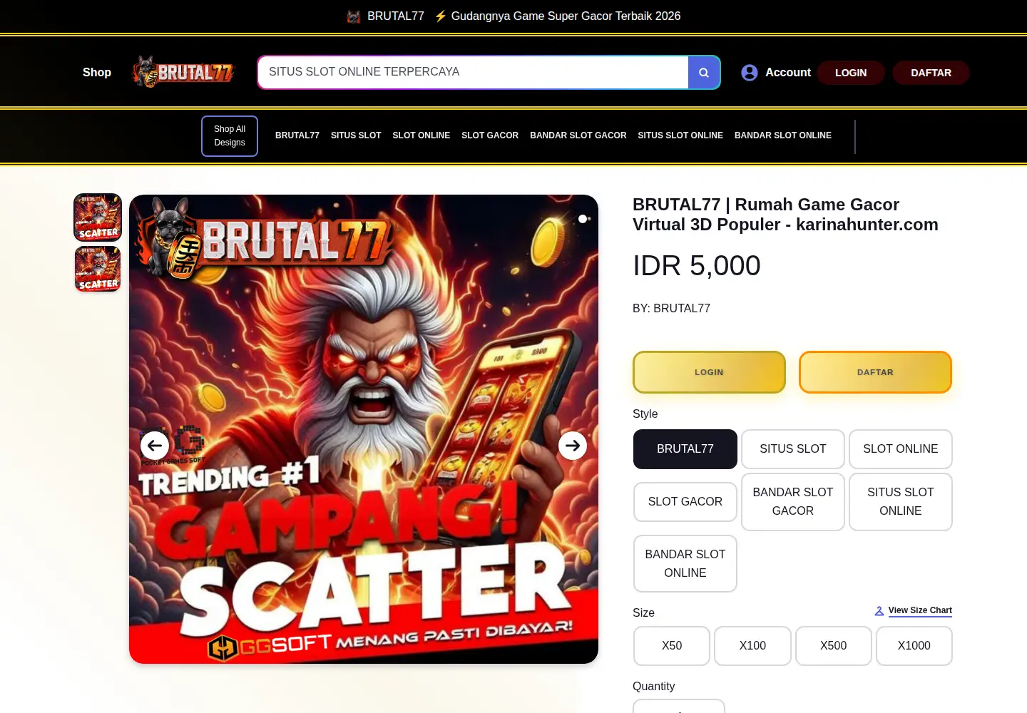 Captured homepage of karinahunter.com in the current scan