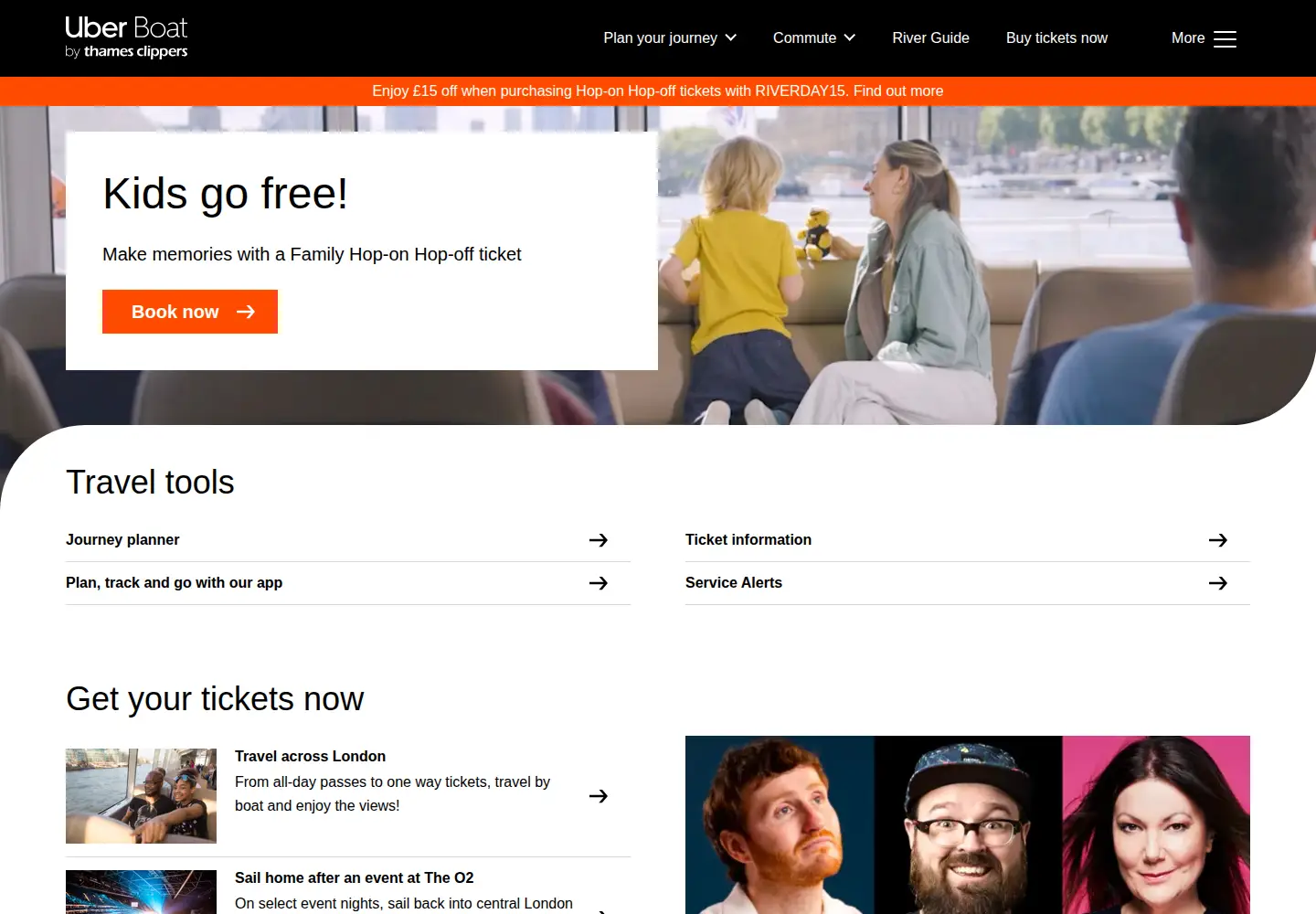 Screenshot of thamesclippers.com