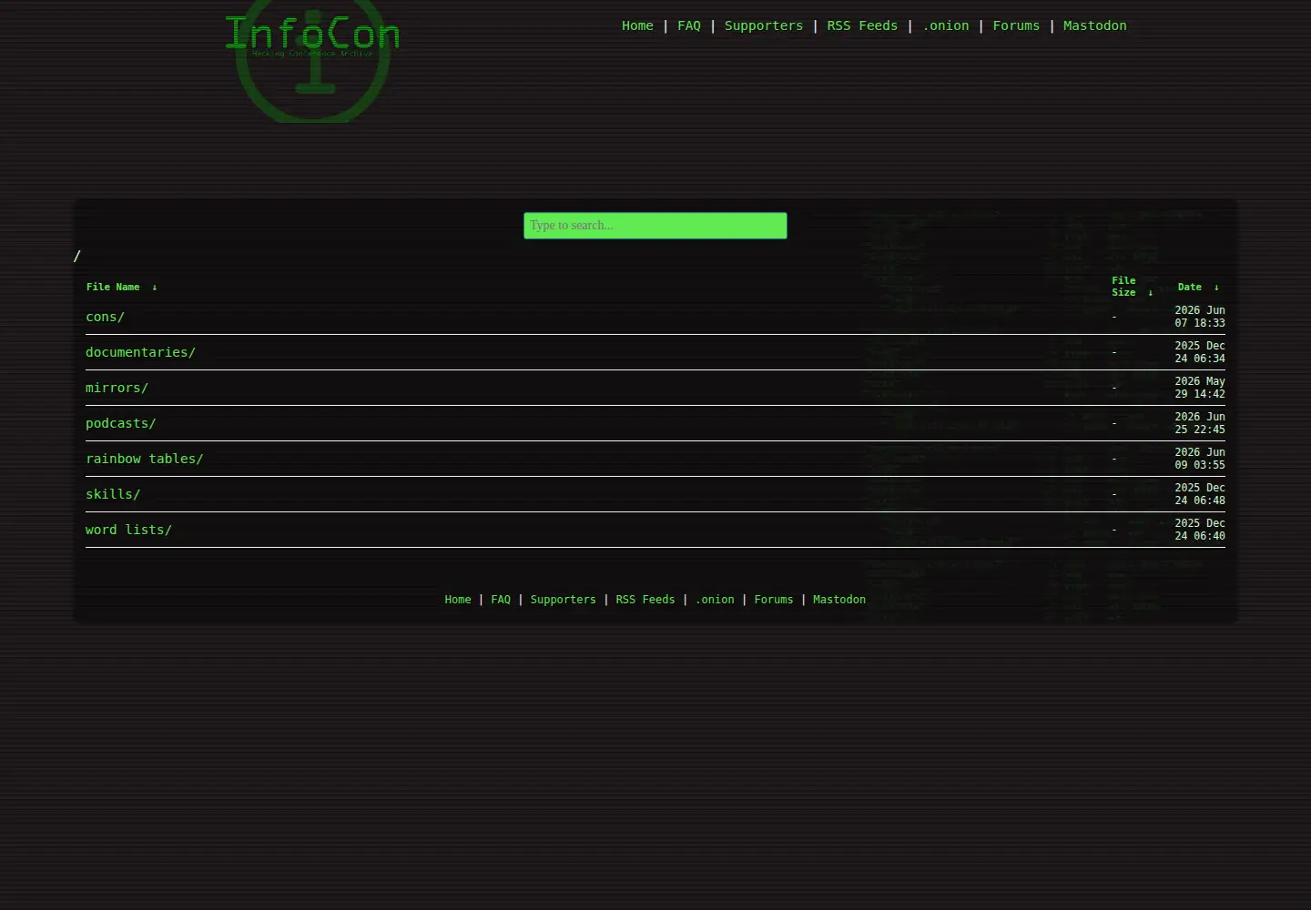 Screenshot of infocon.org