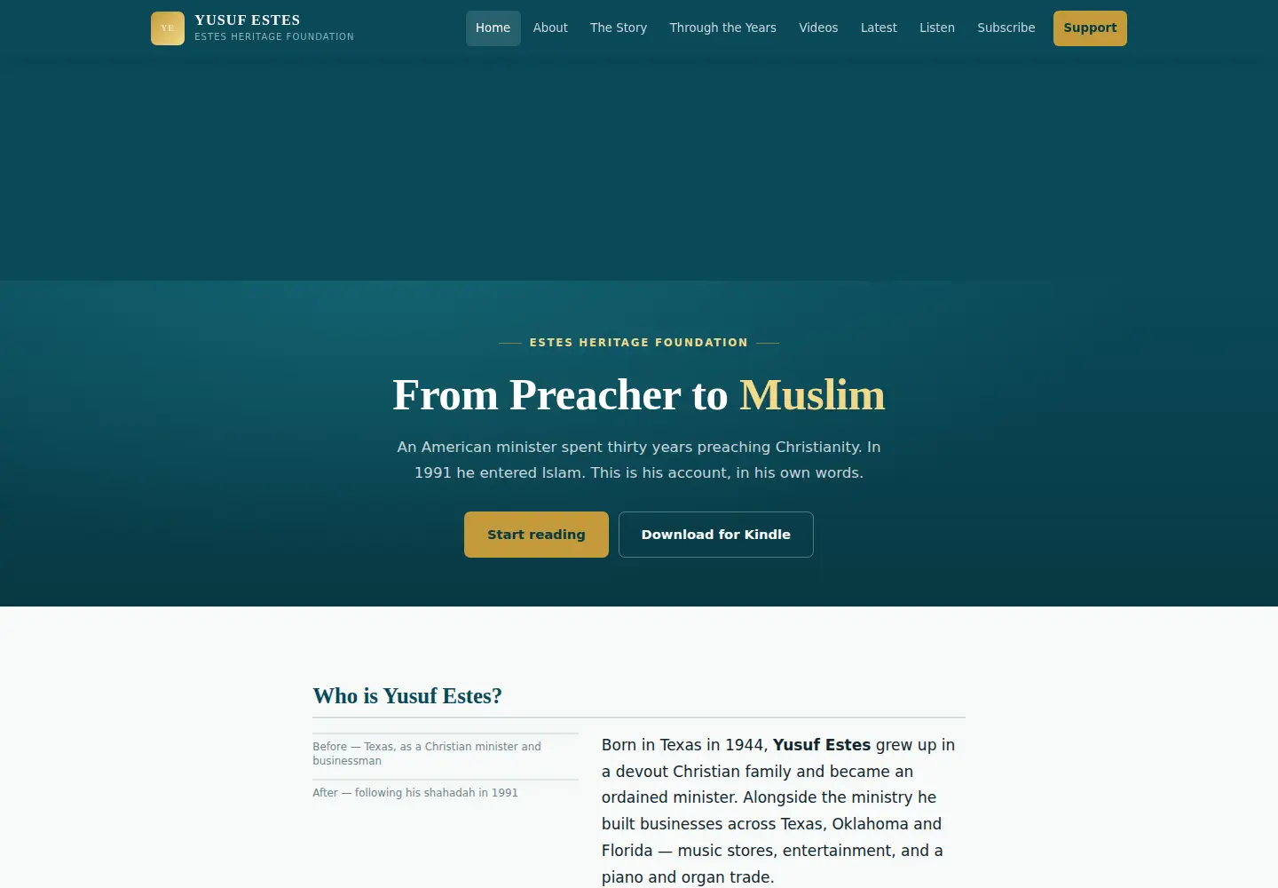 Screenshot of yusufestes.com