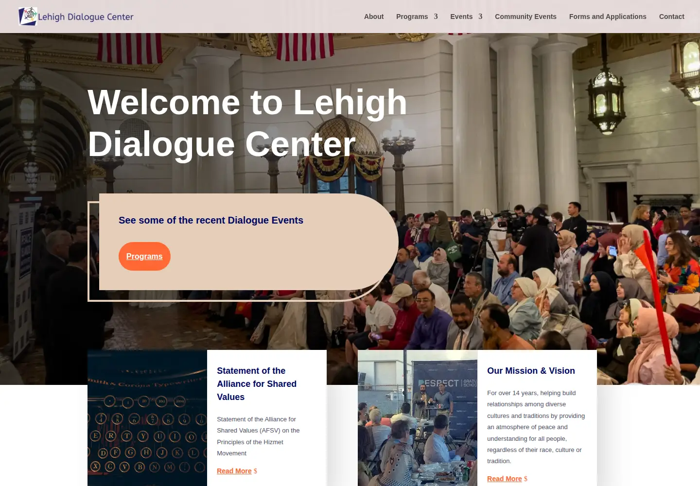 Captured homepage of lehighdialogue.org in the current scan
