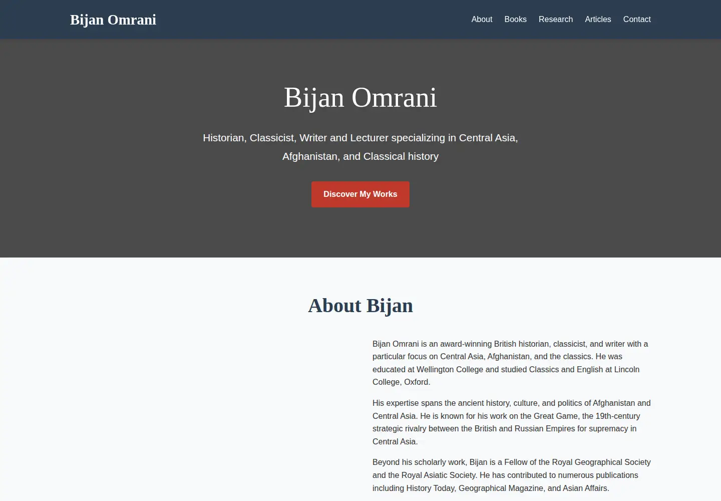 Screenshot of bijanomrani.com