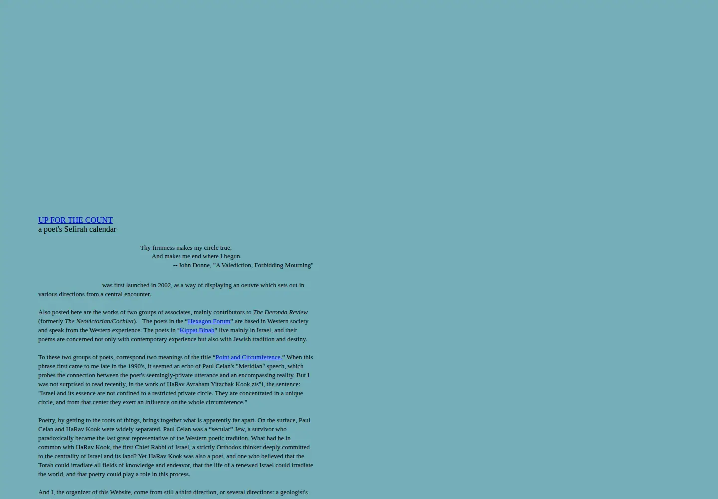 Screenshot of pointandcircumference.com