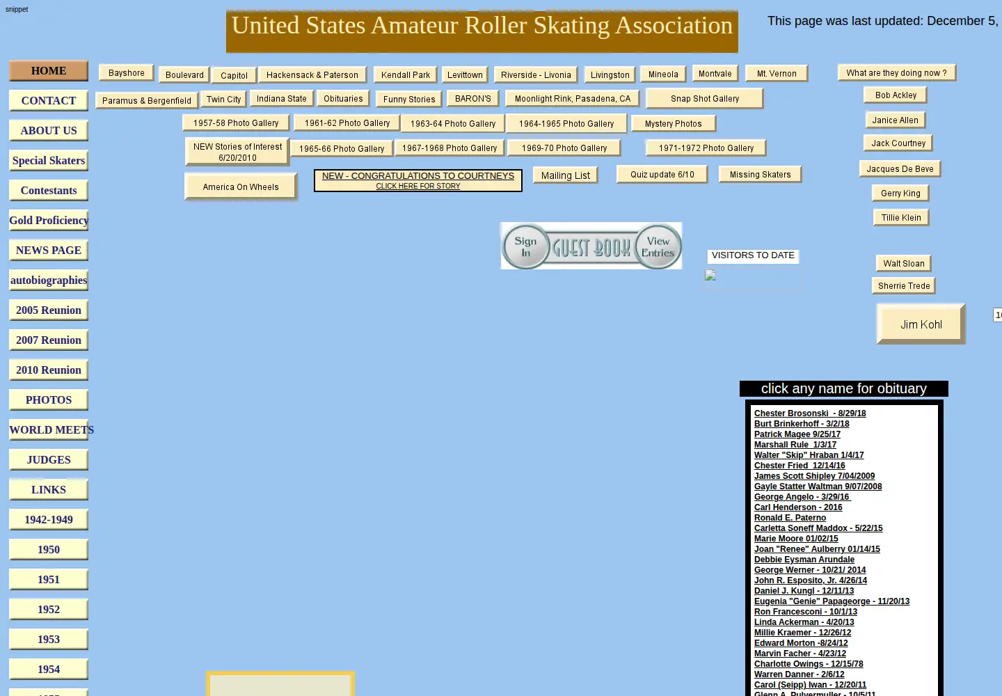 Screenshot of usarsarollerskaters.org