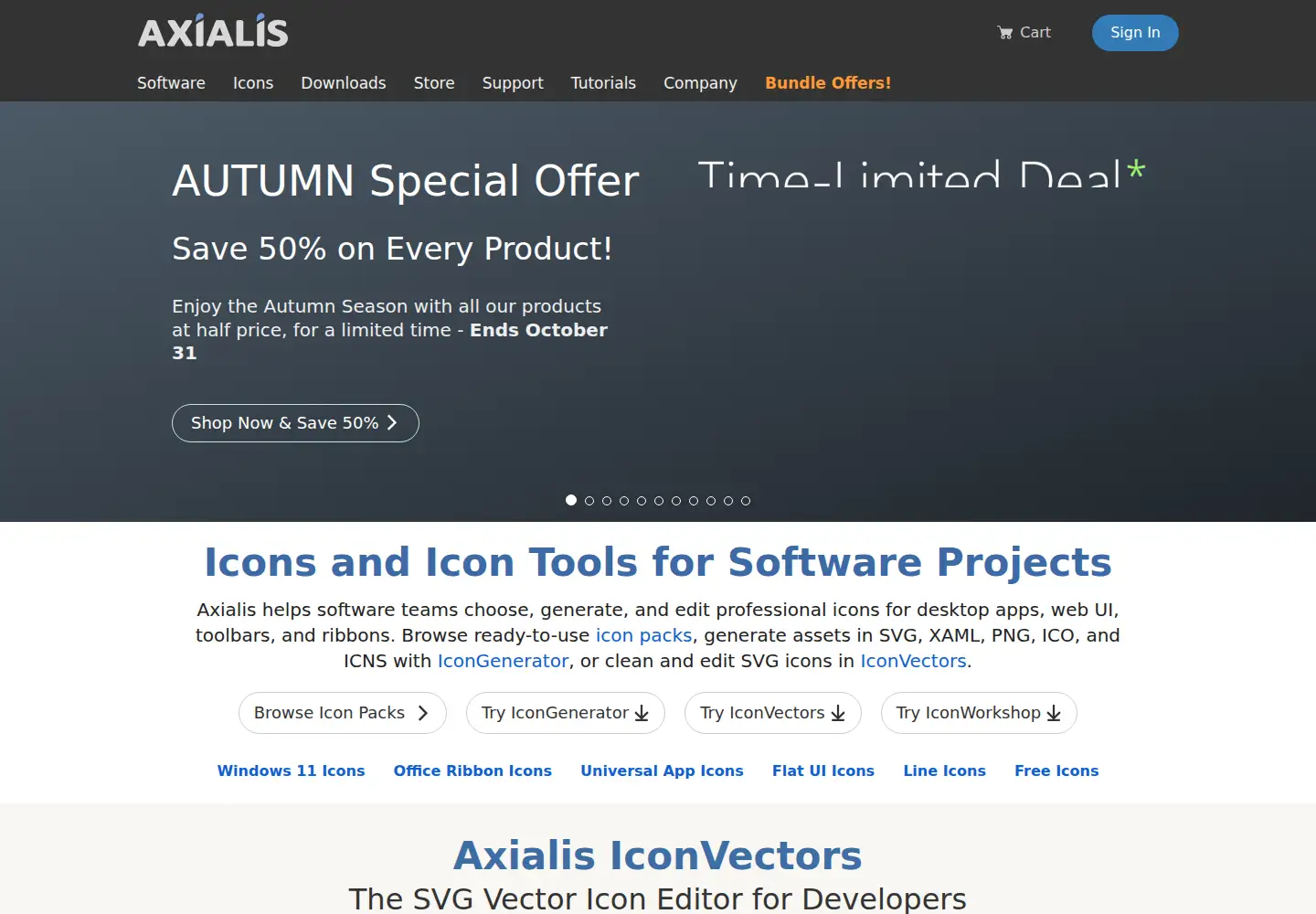 Captured homepage of axialis.com in the current scan