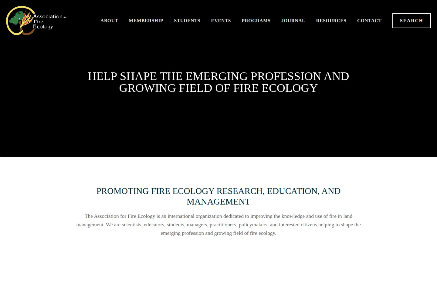 Screenshot of fireecology.org
