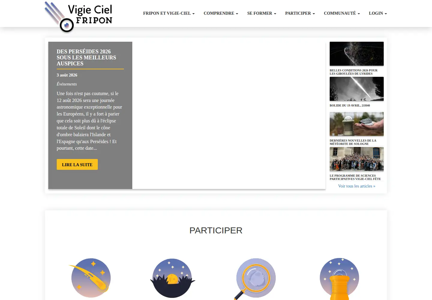 Screenshot of vigie-ciel.org