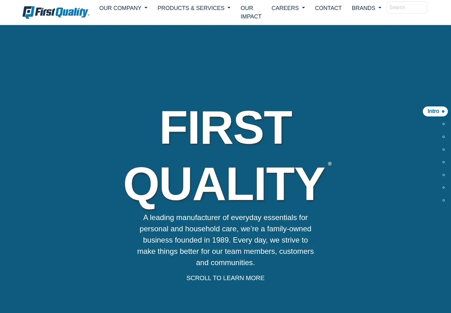 Screenshot of firstquality.com