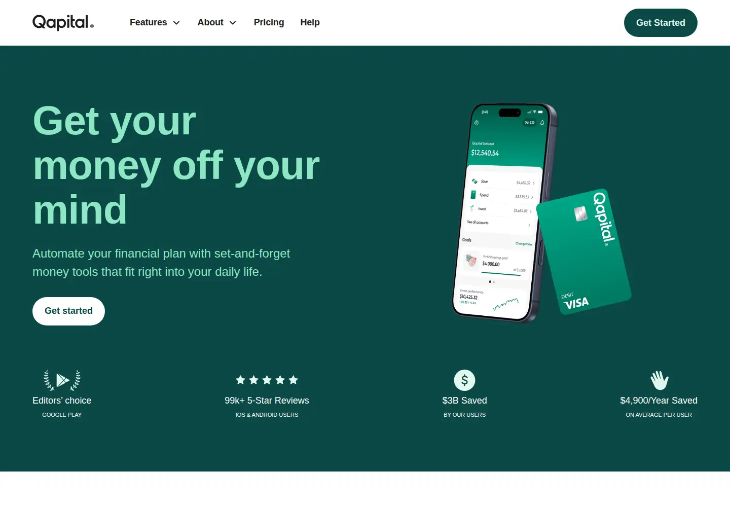 Screenshot of qapital.com