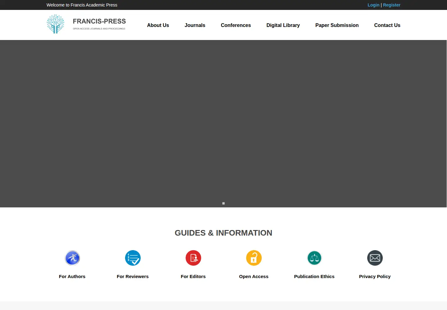 Captured homepage of francis-press.com in the current scan