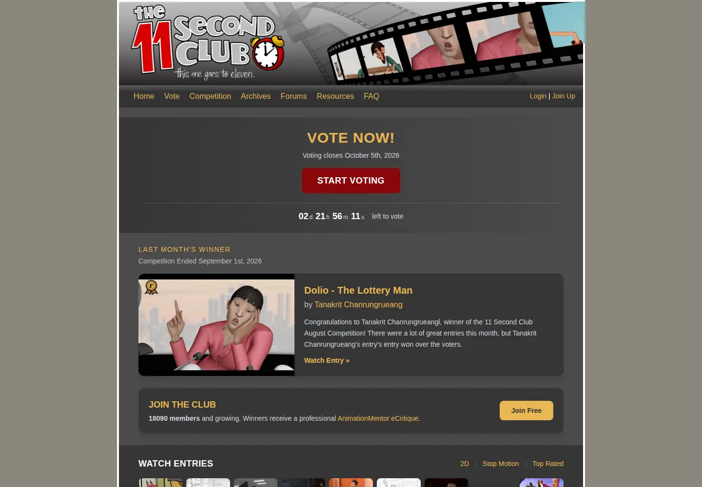 Screenshot of 11secondclub.com