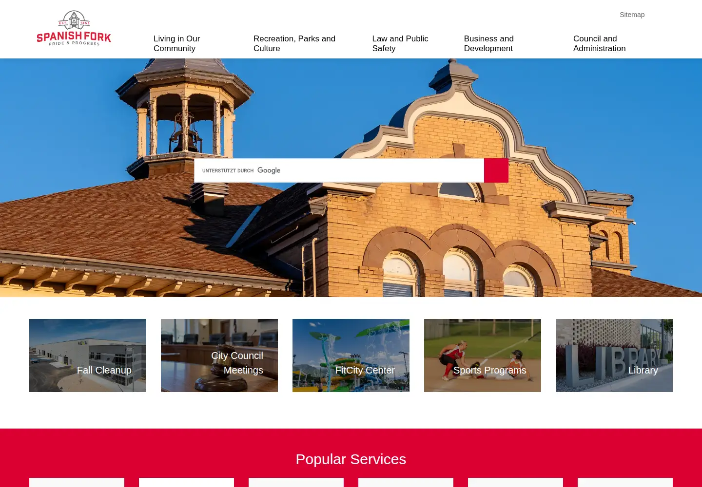 Screenshot of spanishfork.org