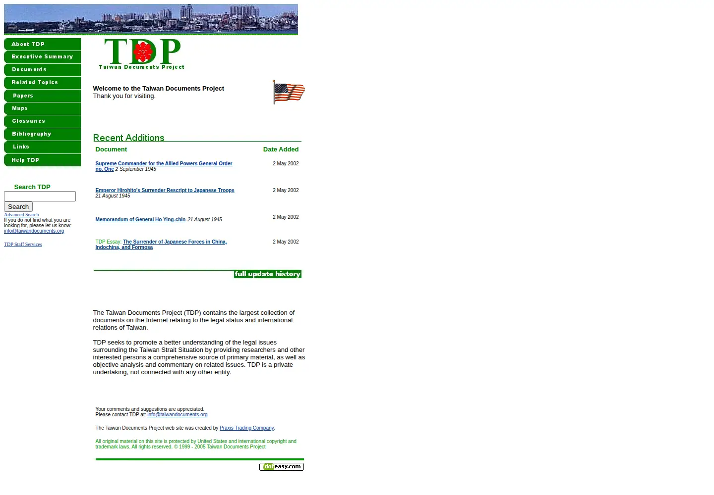 Screenshot of taiwandocuments.org