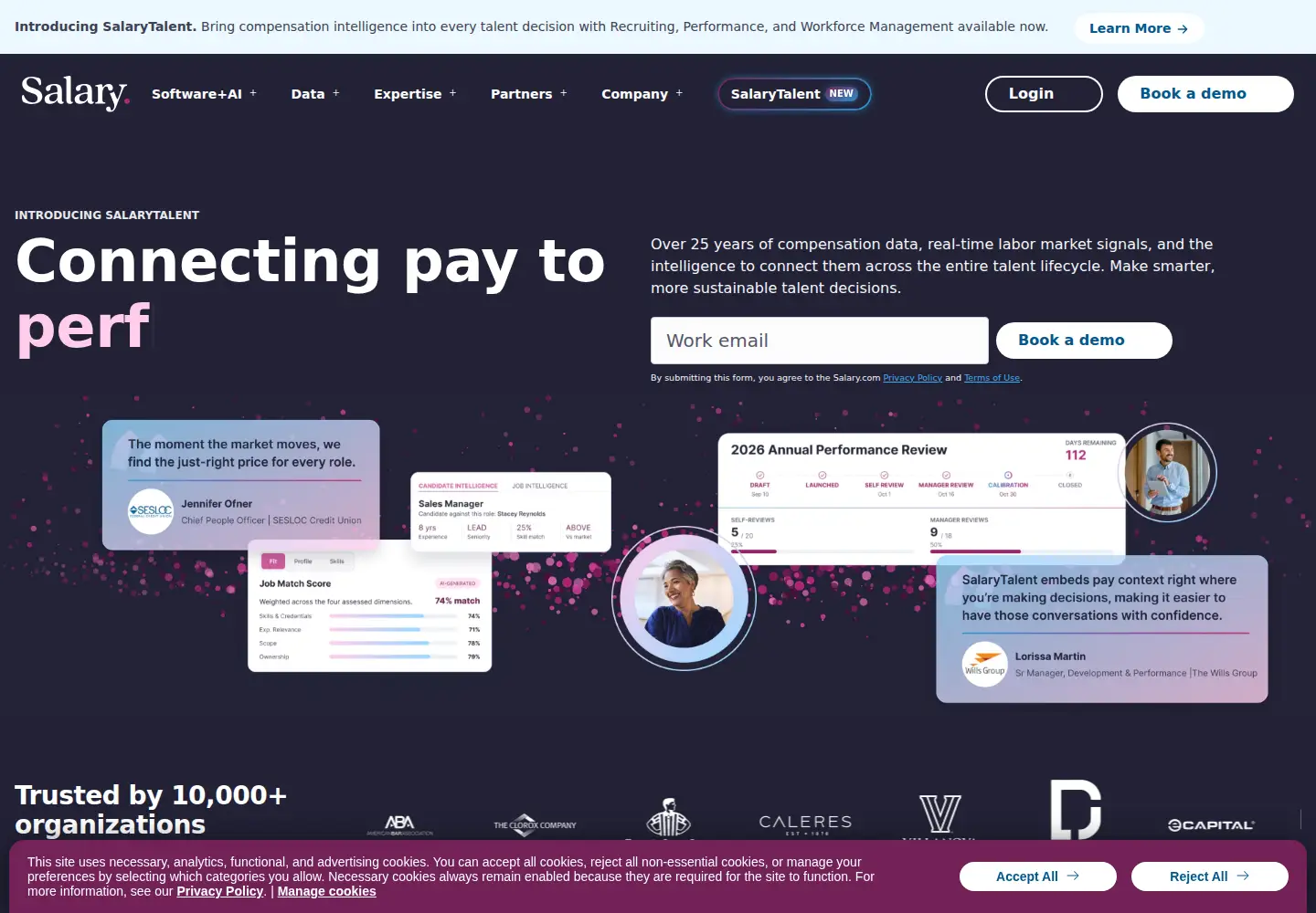 Screenshot of salary.com