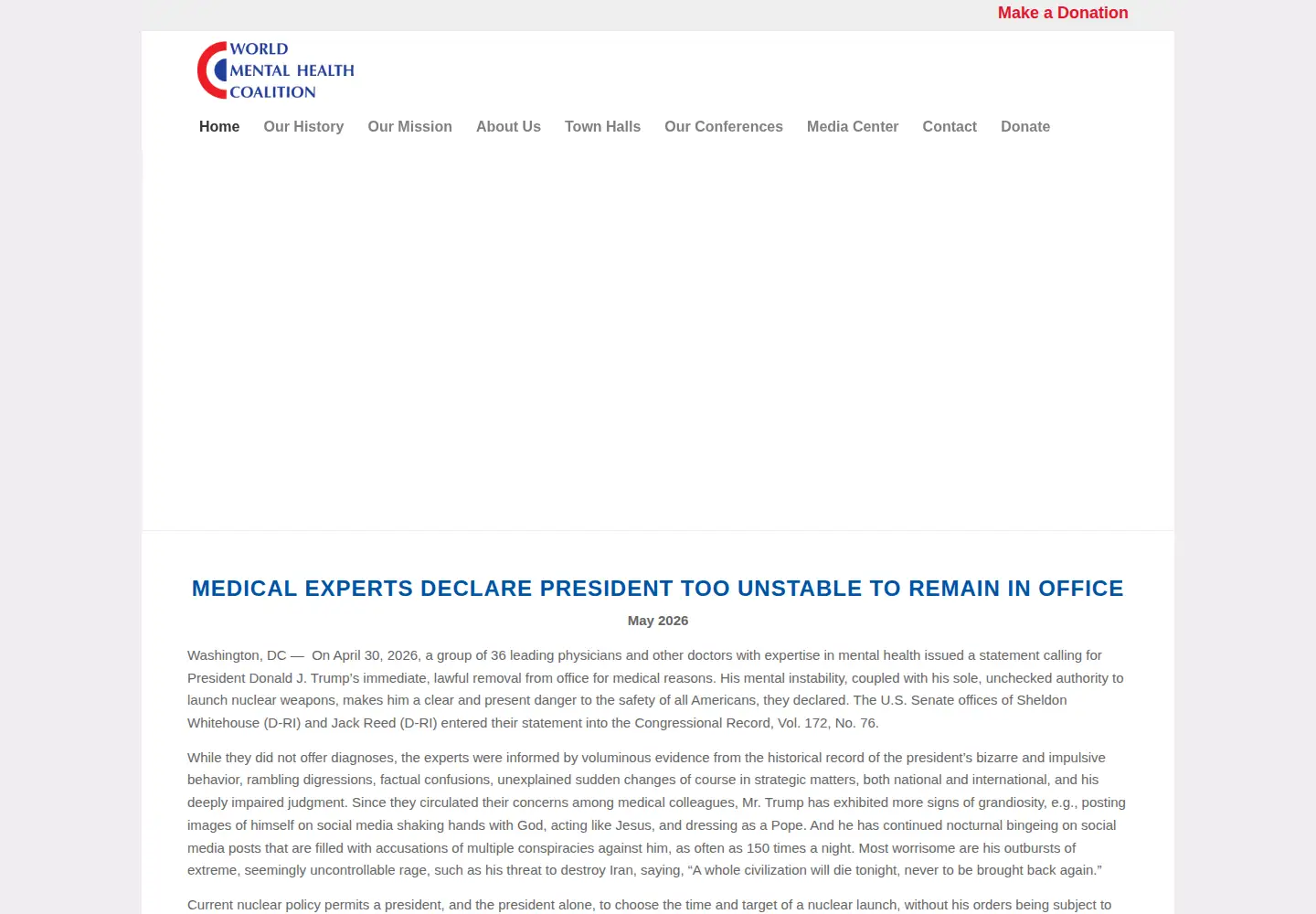 Screenshot of worldmhc.org