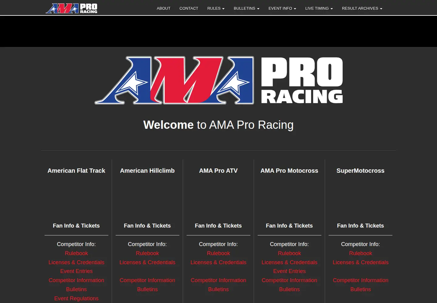 Screenshot of amaproracing.com