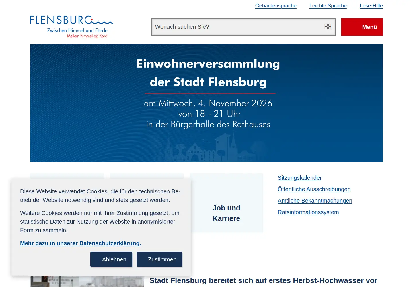 Screenshot of flensburg.de