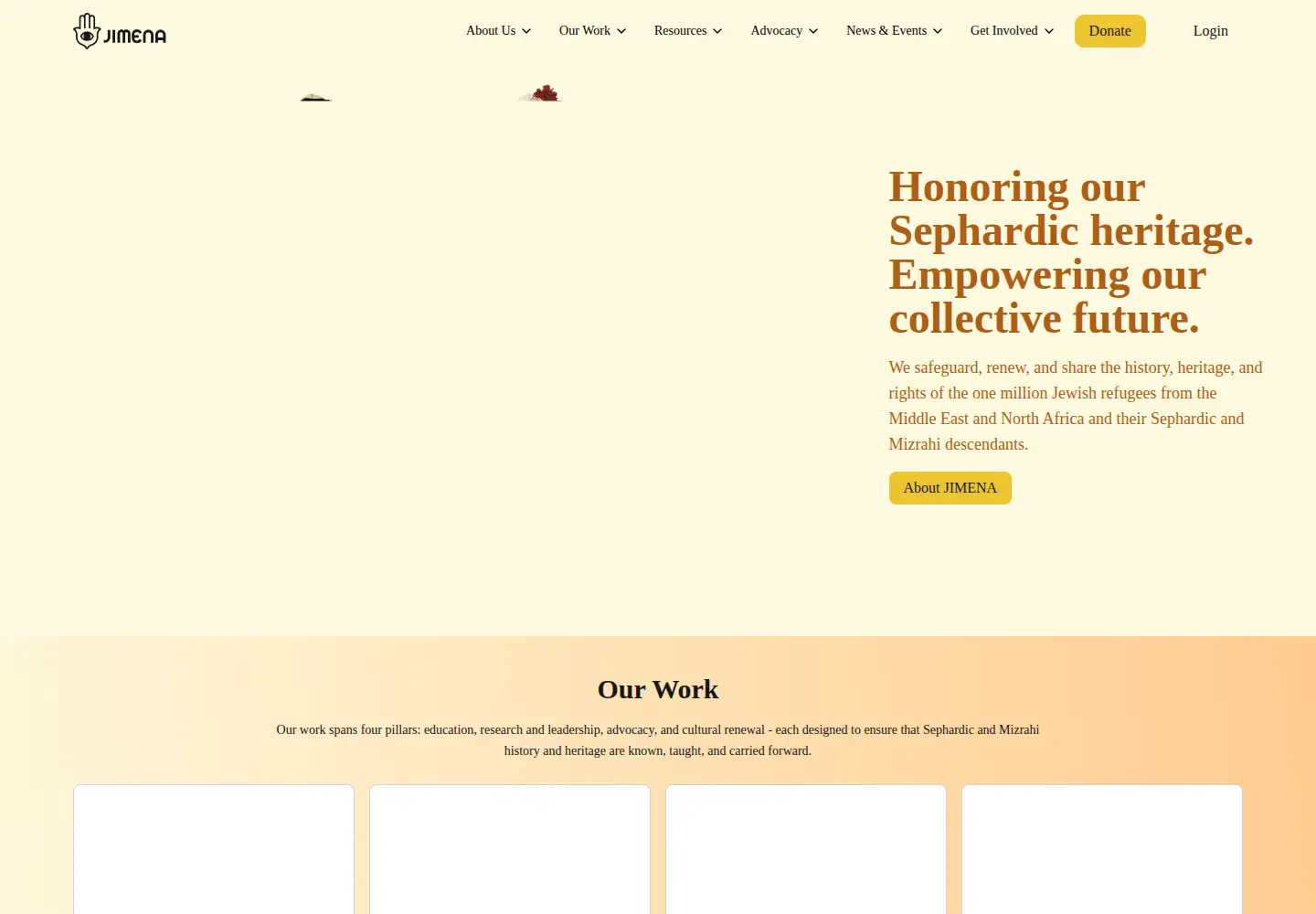 Captured homepage of jimena.org in the current scan