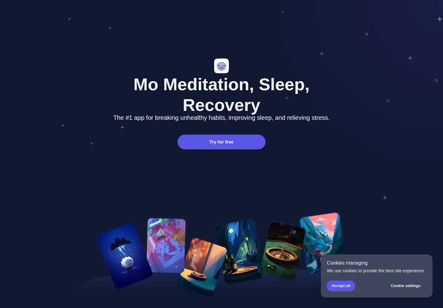 Screenshot of momeditation.app