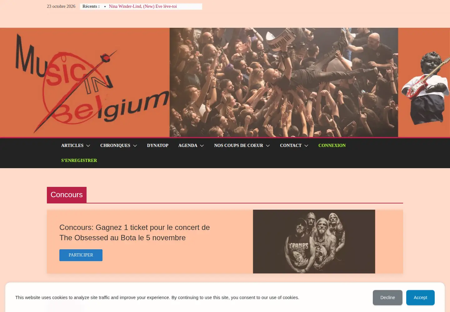 Screenshot of musicinbelgium.net