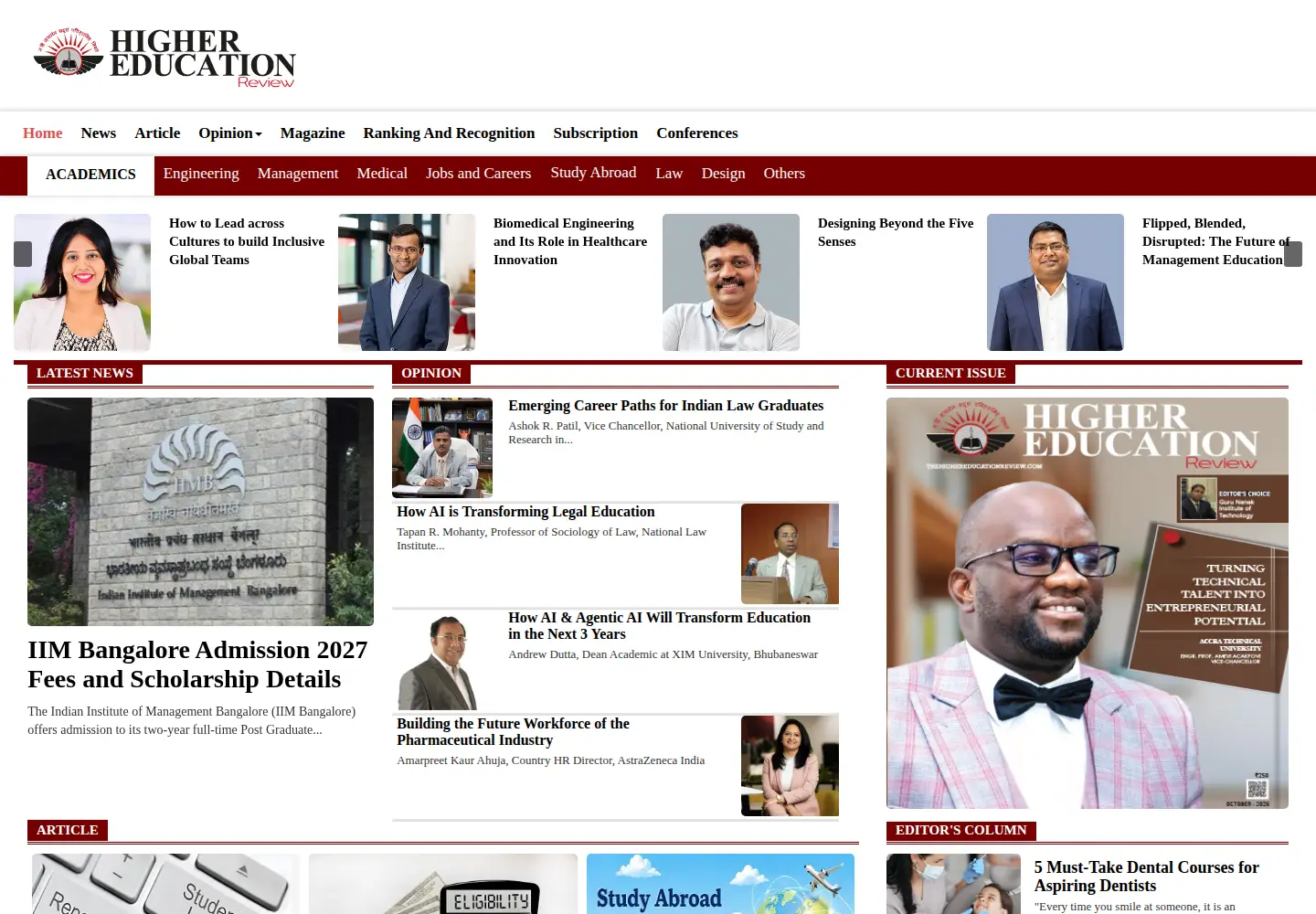 Screenshot of thehighereducationreview.com