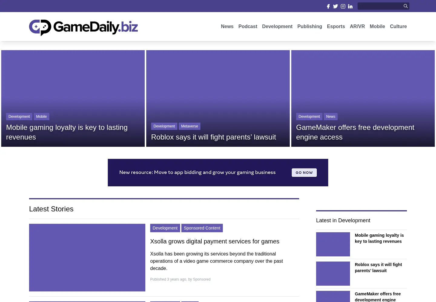 Screenshot of gamedaily.biz