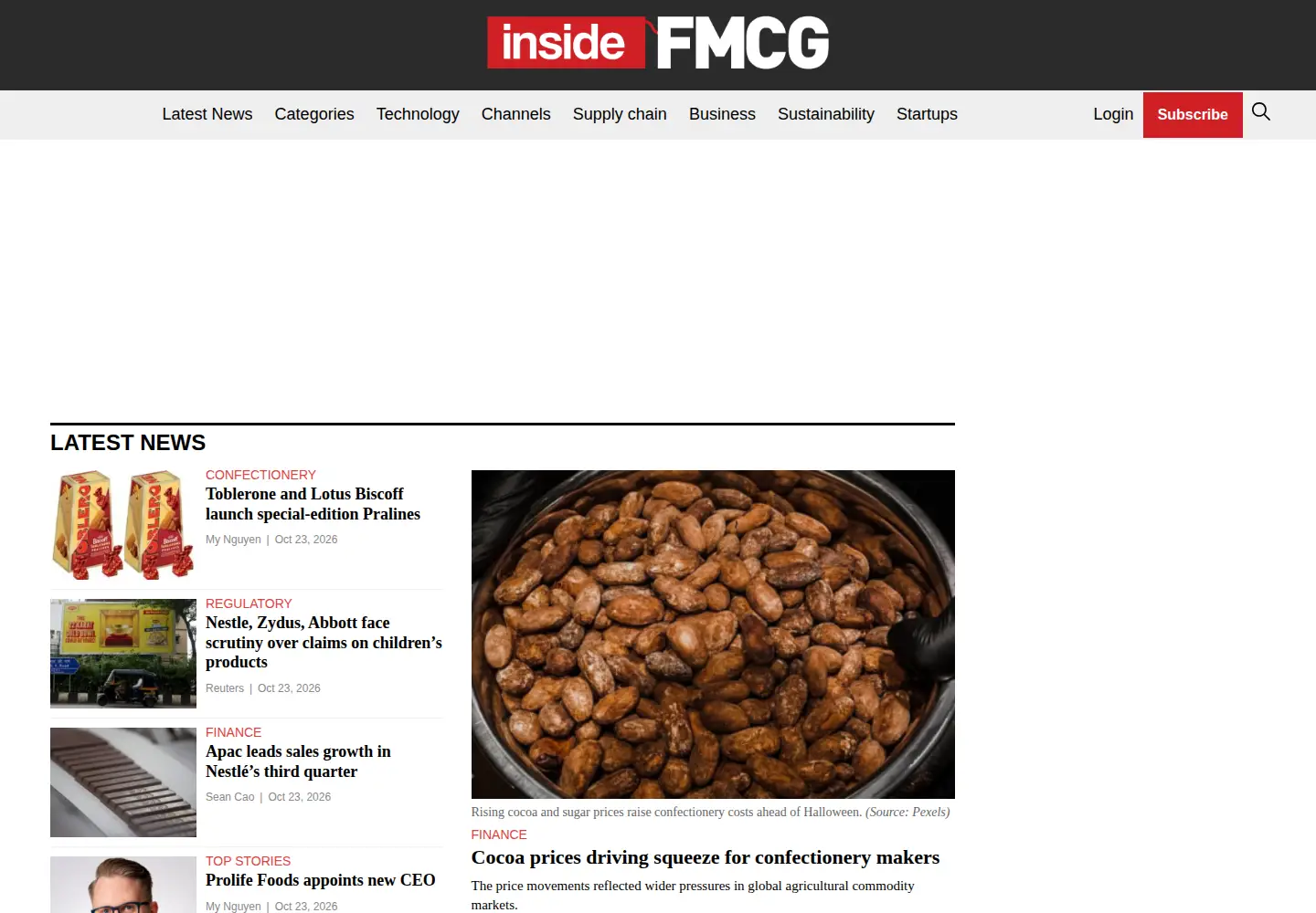 Screenshot of insidefmcg.com.au
