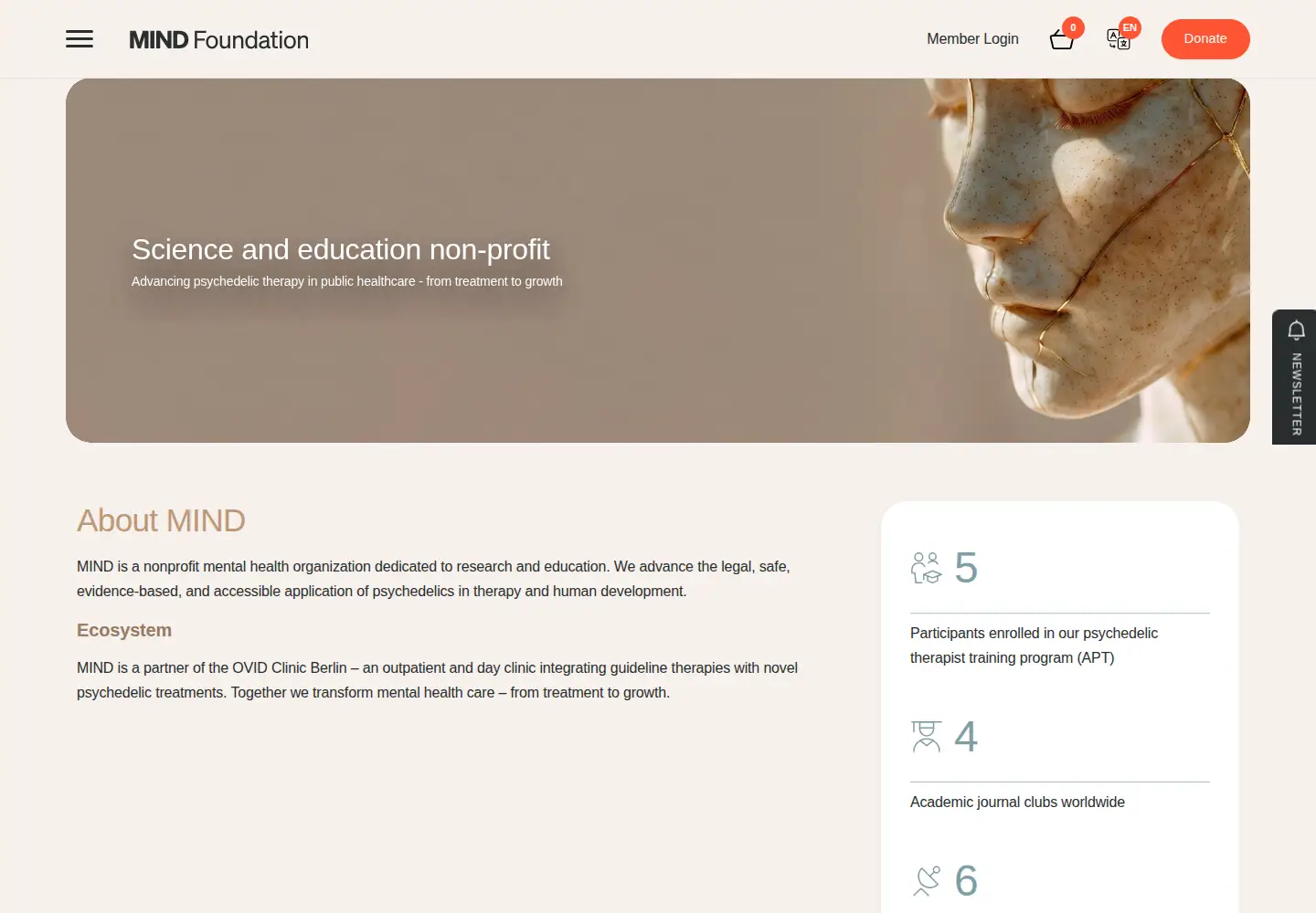 Screenshot of mind-foundation.org