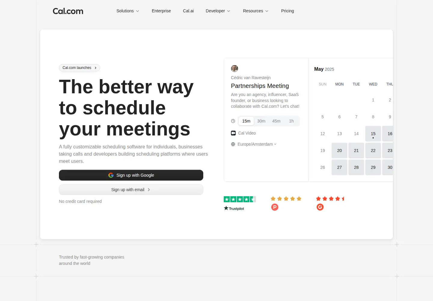 Screenshot of cal.com
