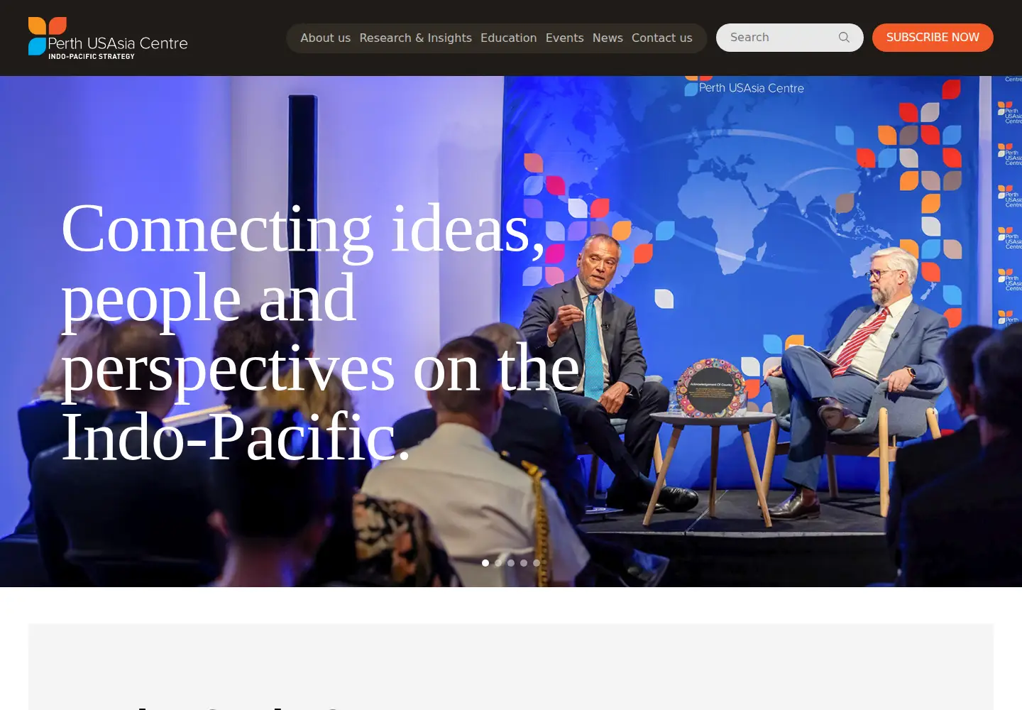 Screenshot of perthusasia.edu.au