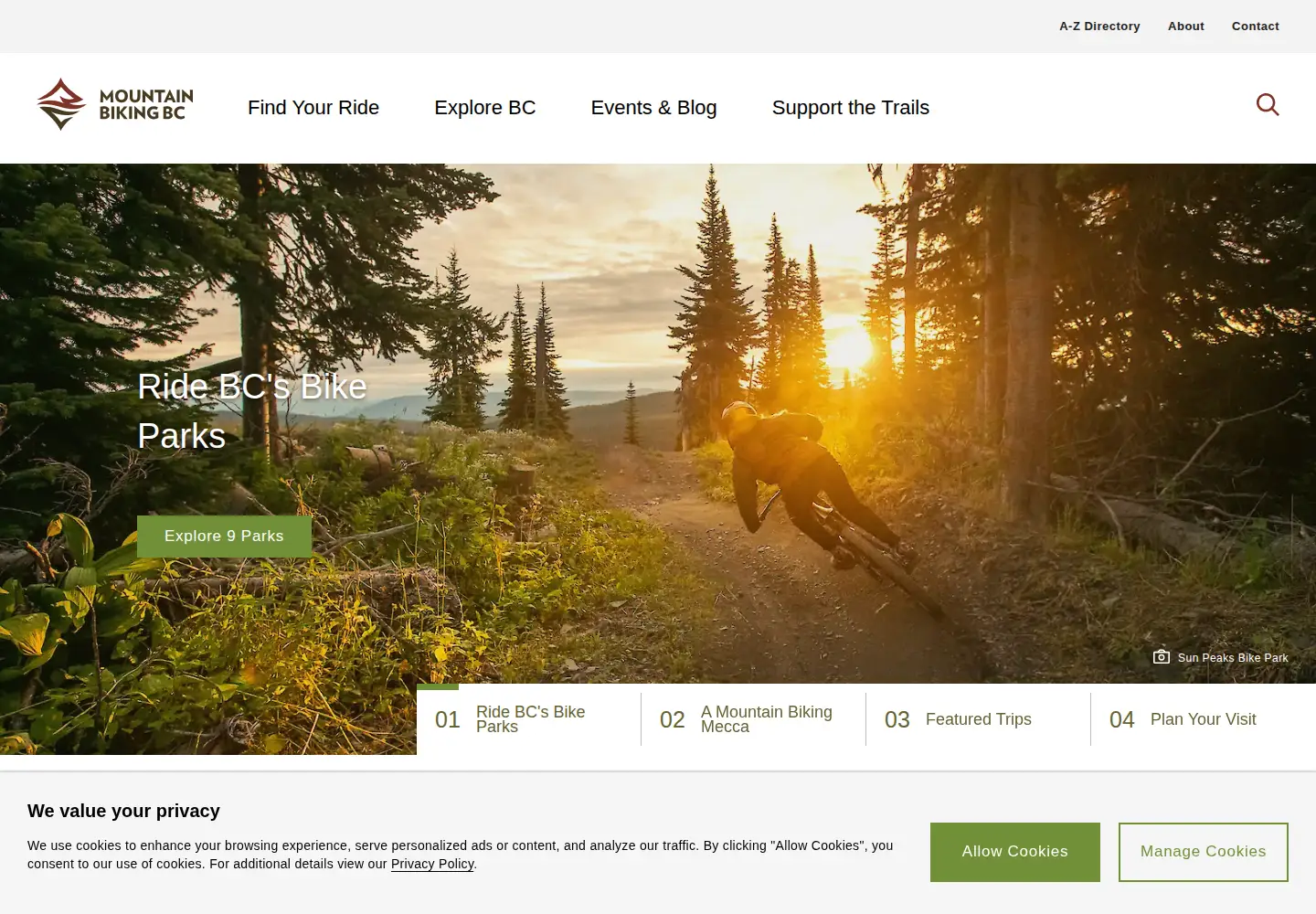 Screenshot of mountainbikingbc.ca
