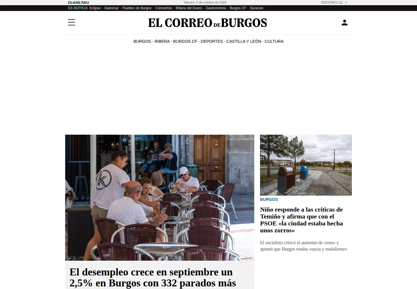Screenshot of elcorreodeburgos.com