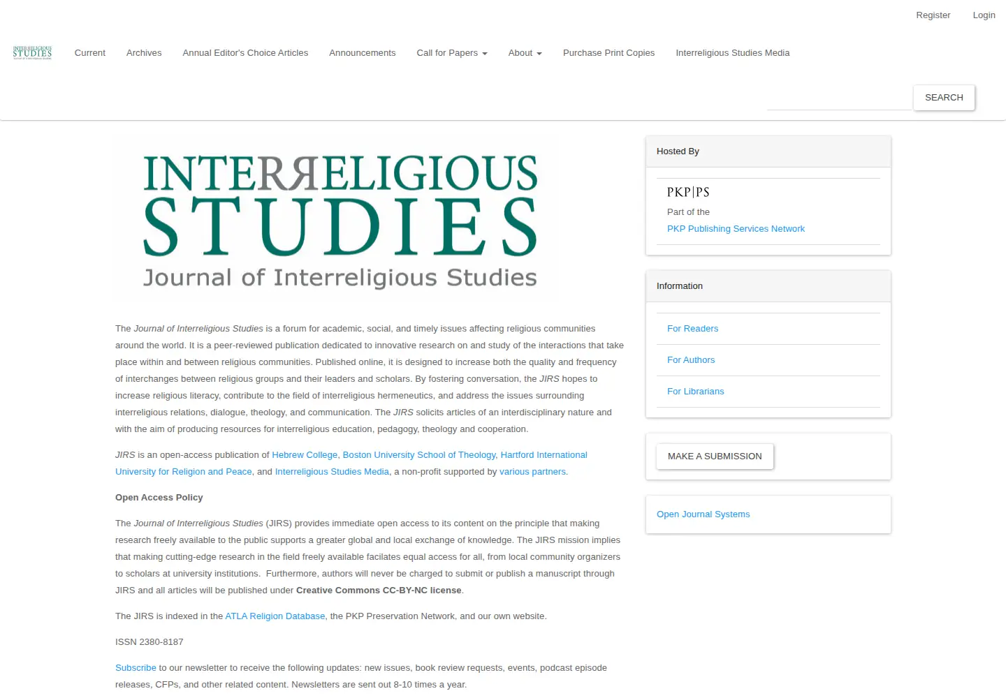 Screenshot of irstudies.org