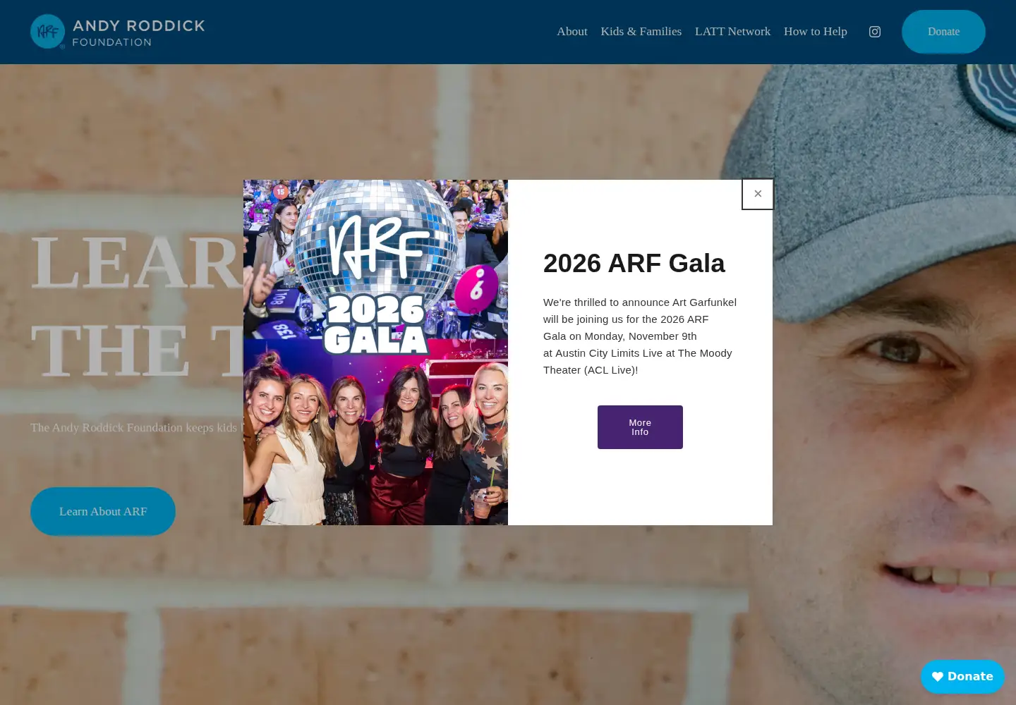 Captured homepage of arfoundation.org in the current scan