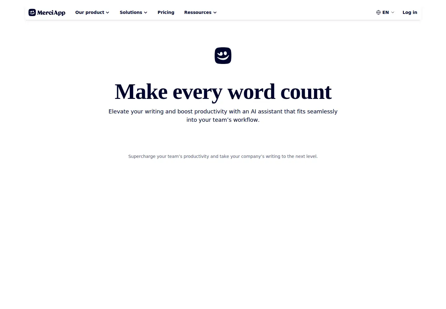 Screenshot of merci-app.com