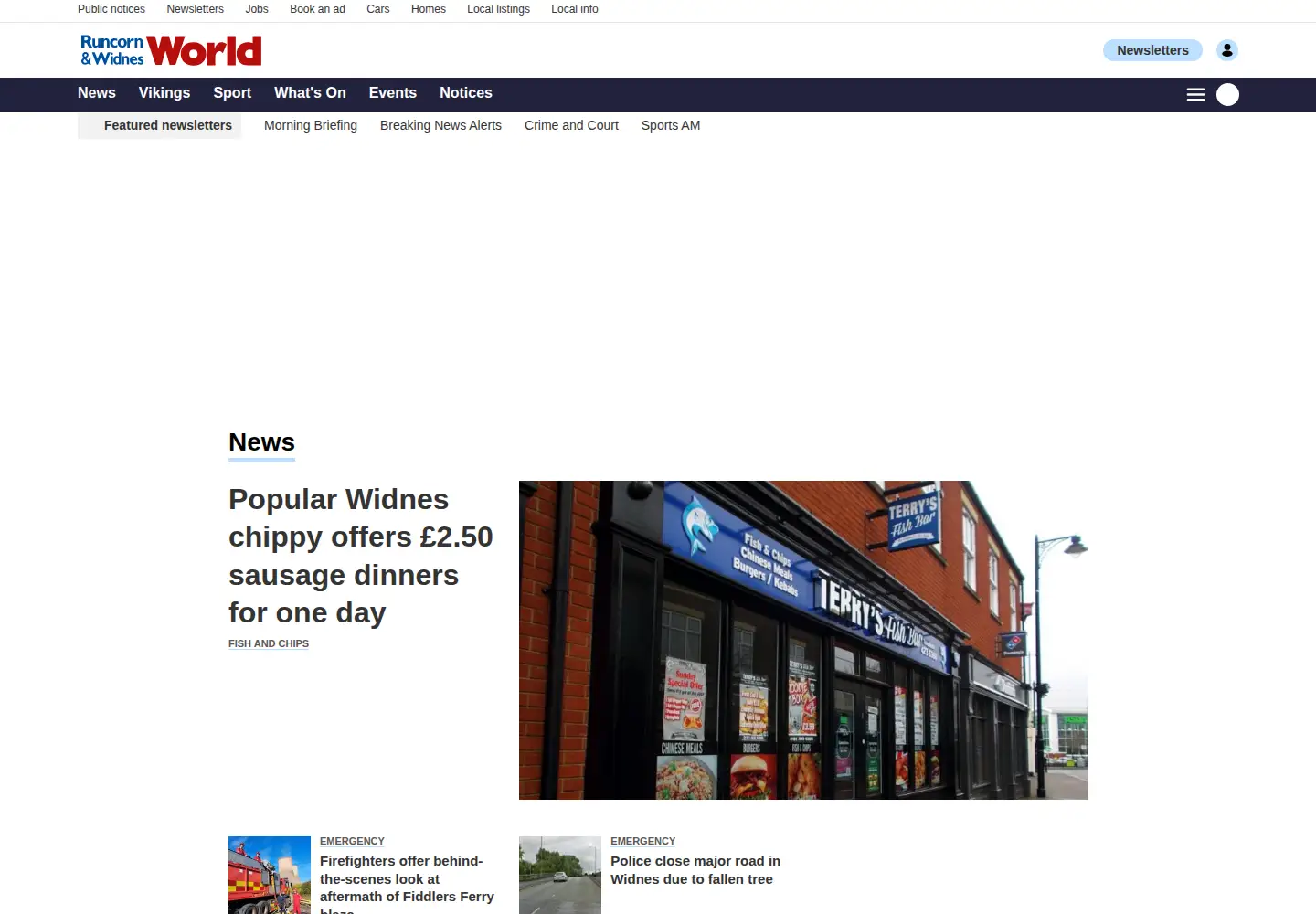 Captured homepage of runcornandwidnesworld.co.uk in the current scan