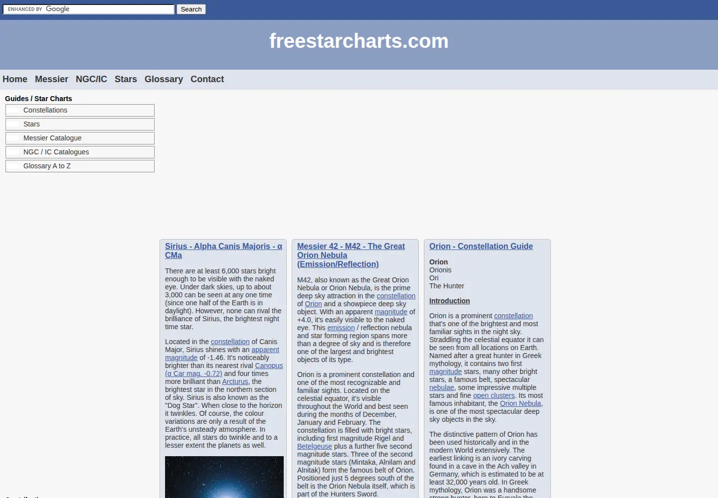 Screenshot of freestarcharts.com